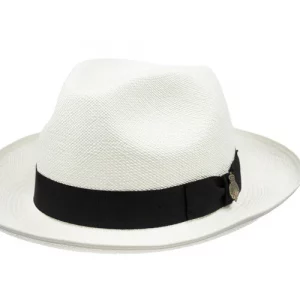 Superfine Preset Panama Hat With Black Band & Cream Binding