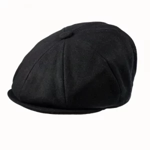8 Piece Baker Boy Melton Wool Flat Cap