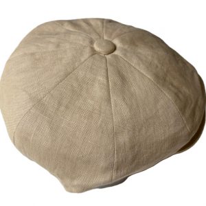 8pc Baker Boy Linen Cap Cream