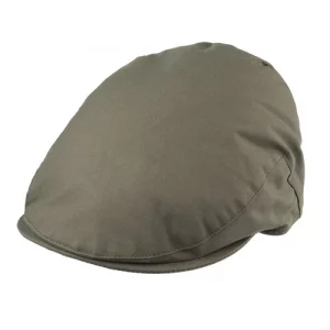 Balmoral flat Cap in cotton wax fabric in Green