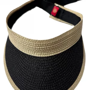 Woven Raffia Visor Natural & Black