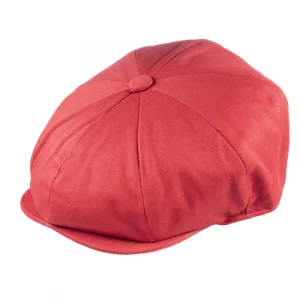 8 Piece Cotton Summer Cap Red