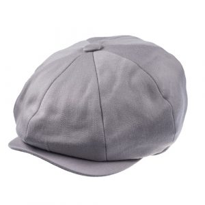 Ellis 8 piece baker boy cap in satin wool fabric in Amethyst