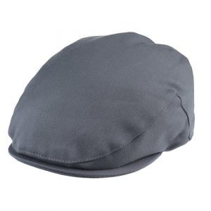 Ellis Balmoral flat cap in satin wool fabric in Slate