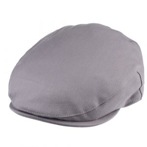 Ellis Balmoral flat cap in satin wool fabric in Amethyst