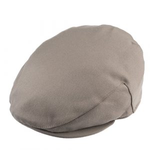Ellis Balmoral flat cap in satin wool fabric in Earth