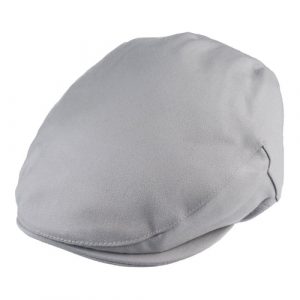 Ellis Balmoral flat cap in satin wool fabric in Mist